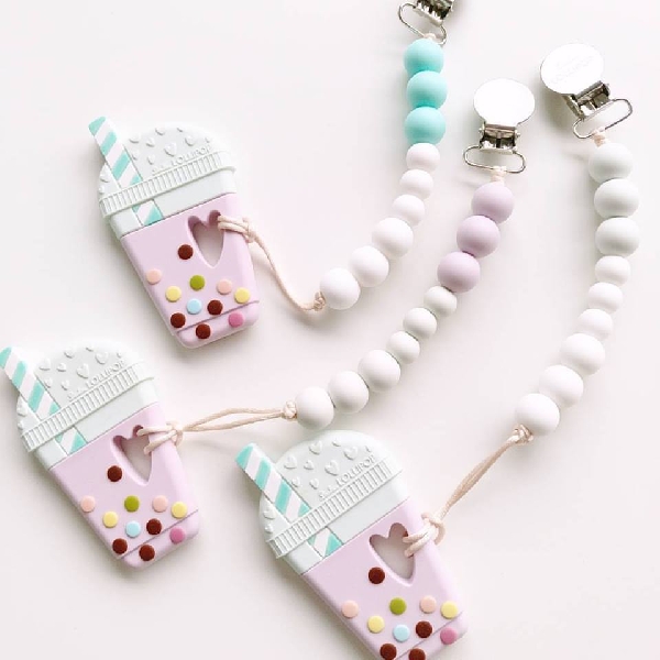 bubble tea silicone teether