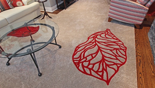 Leaf Design on Area Rug - Custom Area Rug Design by Sensational Seams