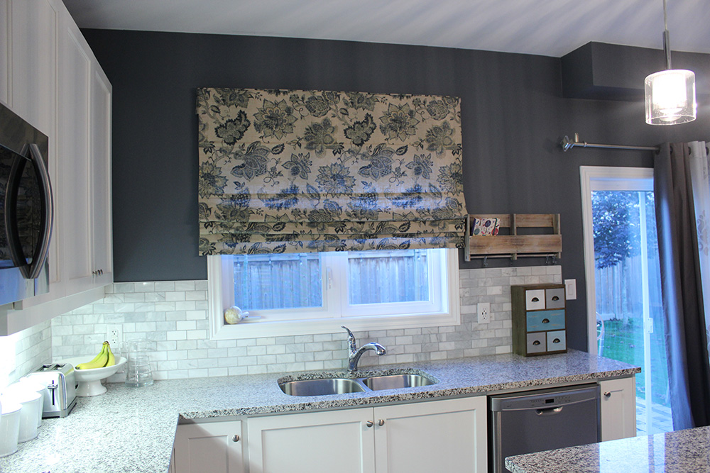 Kitchen Window Treatments by Sensational SEAMS in Newcastle, ON - Room of the Month January 2019