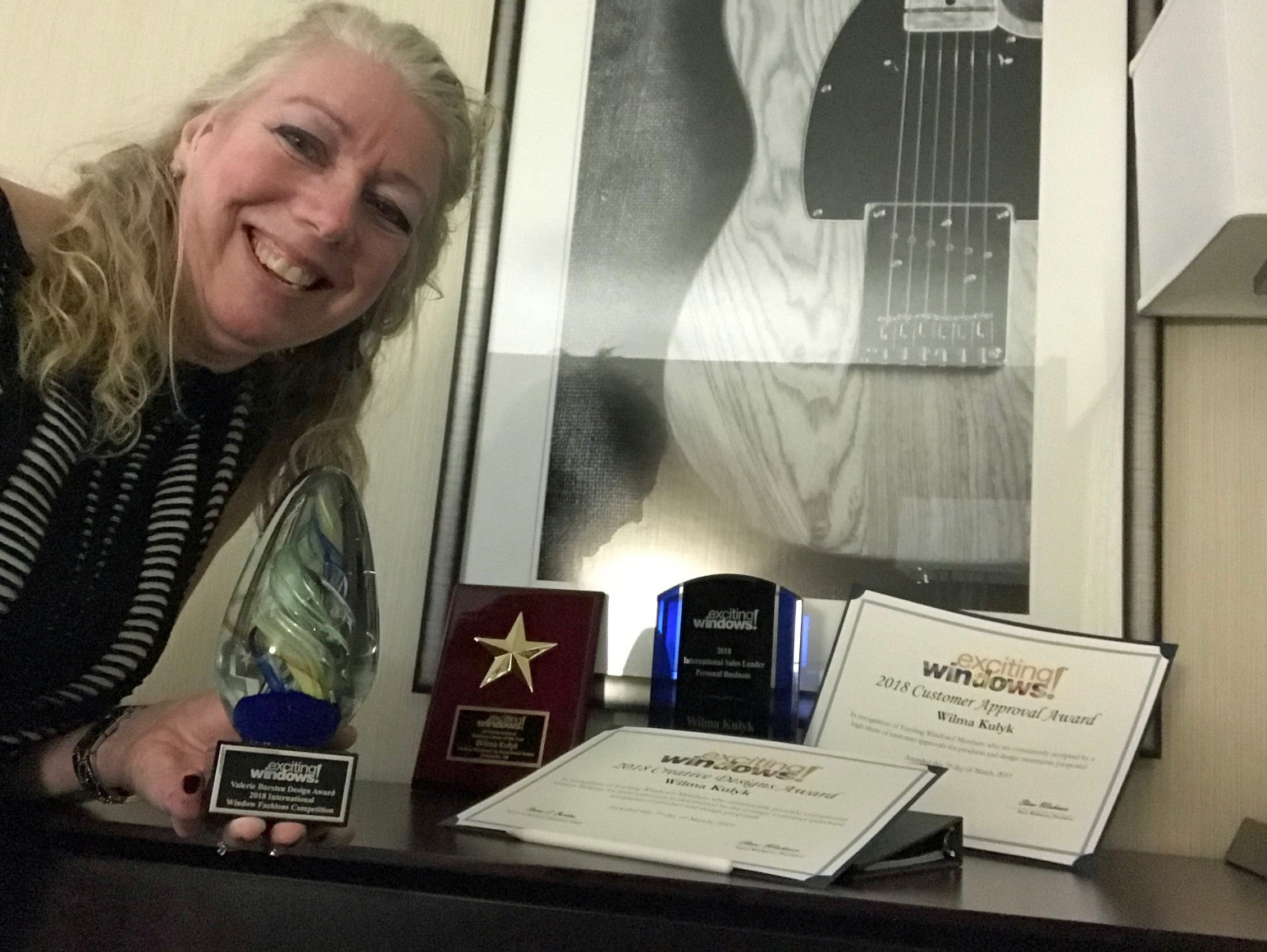 Wilma Kulyk with her Awards.