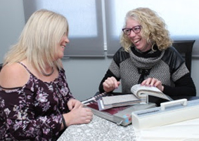 Wilma Kulyk - Expert Window Fashions Professional with her Client
