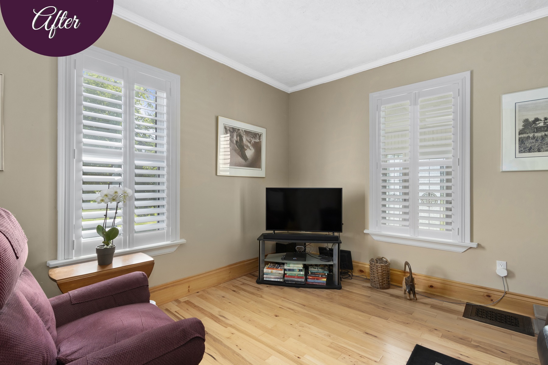 Window Shutters in Newcastle, ON by Sensational SEAMS - Room of the Month December 2021