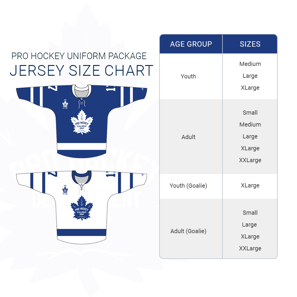 Hockey Jersey Conversion Chart