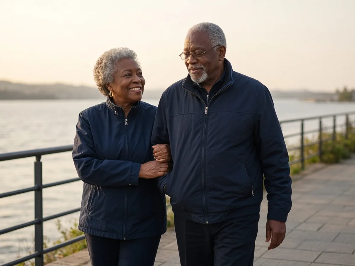 Happy retired couple enjoying life — secure retirement
