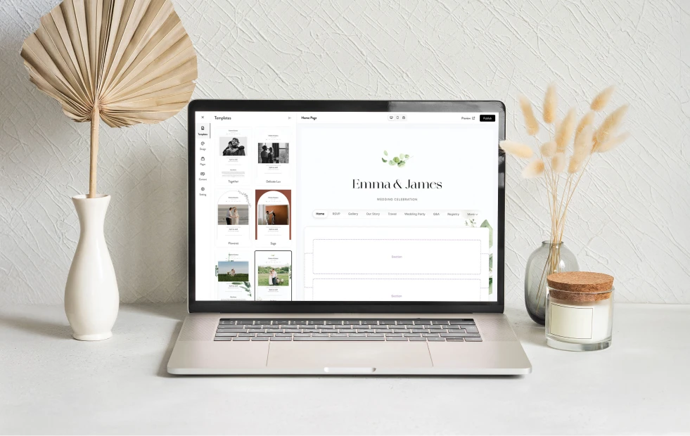 Customise in minutes - laptop on desk