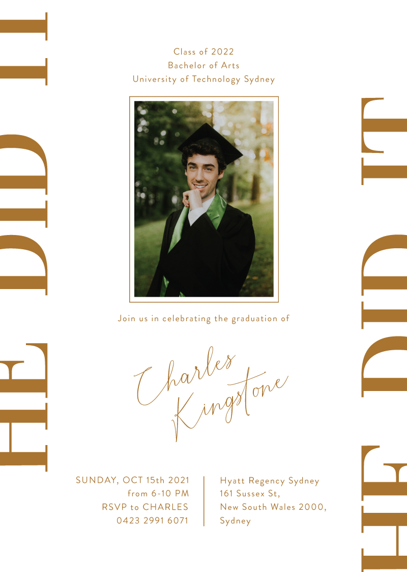 Serif Sans Graduation Invitations - Digital Printing design preview