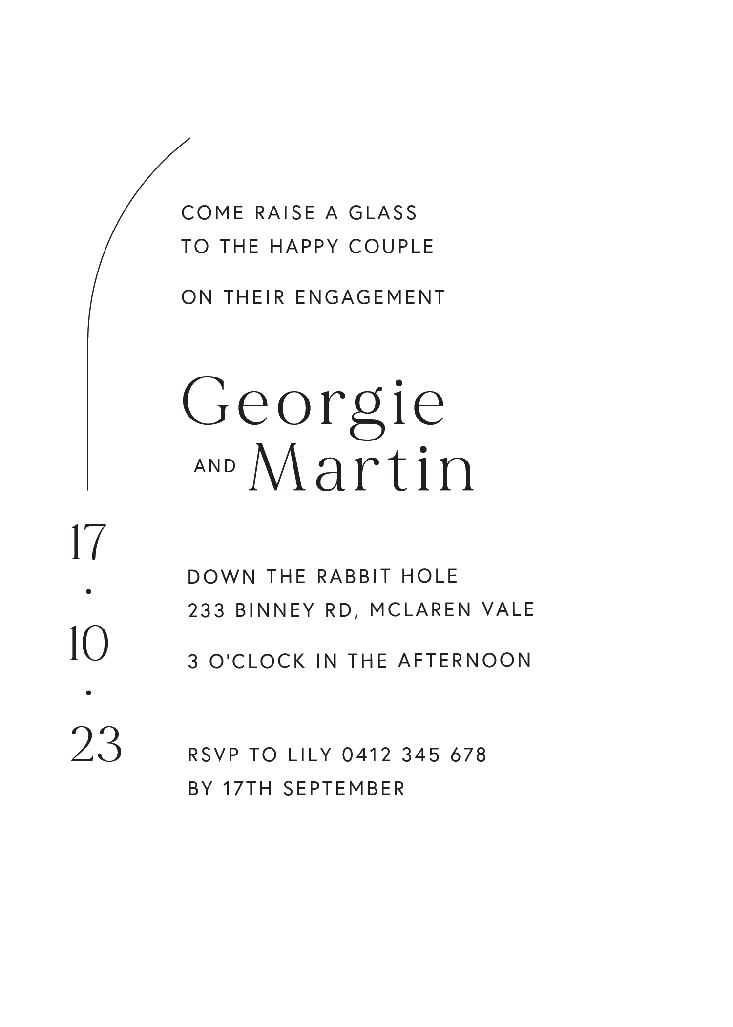 Here Comes The Bride Engagement Invitations - Digital Printing design preview