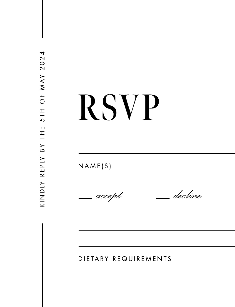 Sofia RSVP Cards - Digital Printing design preview