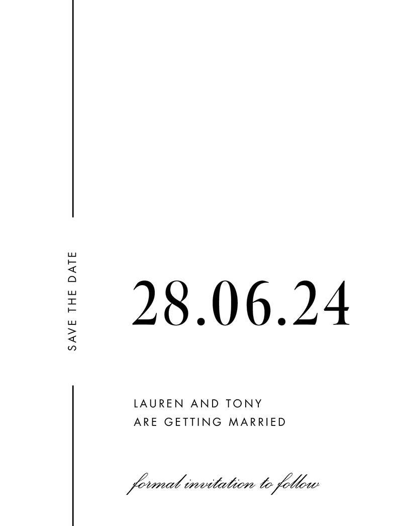 Sofia Save The Date - Digital Printing design preview