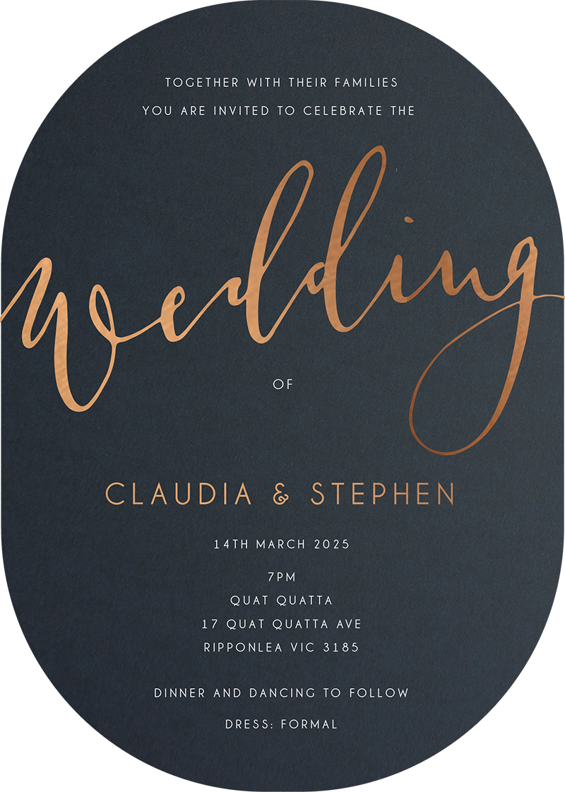 Ink And Nib Wedding Invitations - Colour Stock + Foil design preview