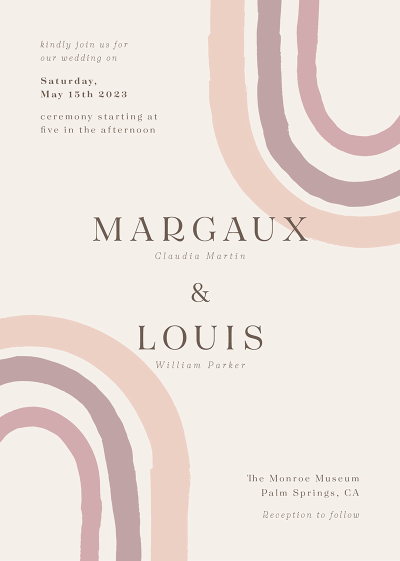 Pastel Rainbow Wedding Invitations - Digital Printing design preview