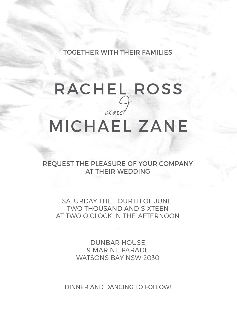 Modern Marble Wedding Invitations - Digital Printing design preview
