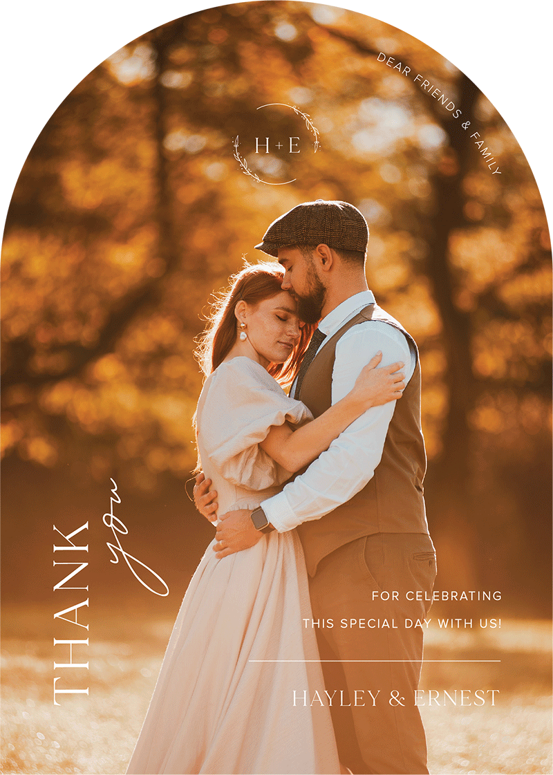 XY Wedding Thank You Cards - Digital Printing design preview