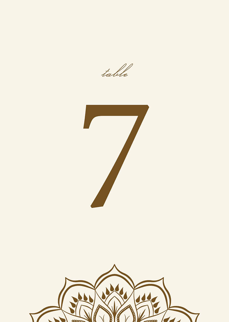 Mandala Table Numbers - Digital Printing design preview