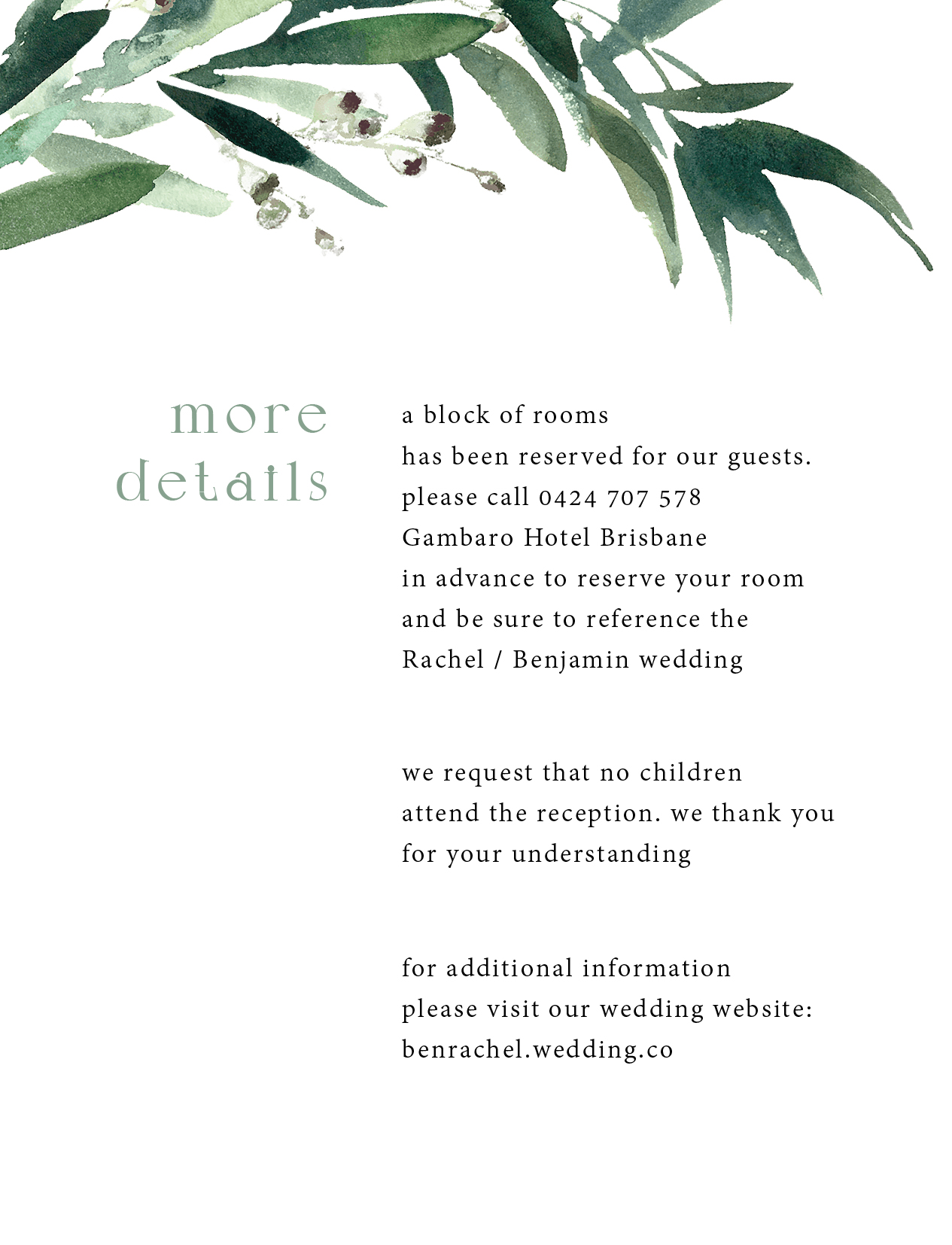 Love And Leaves Information Cards - Digital Printing design preview