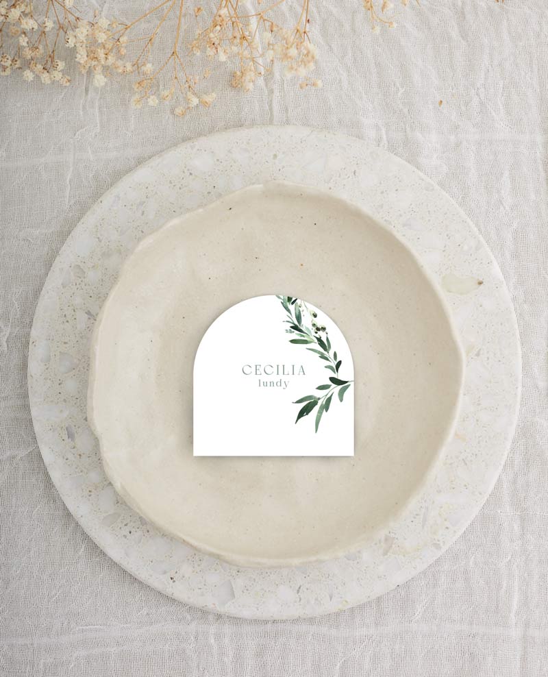 Love And Leaves Wedding Place Cards - Digital Printing design preview