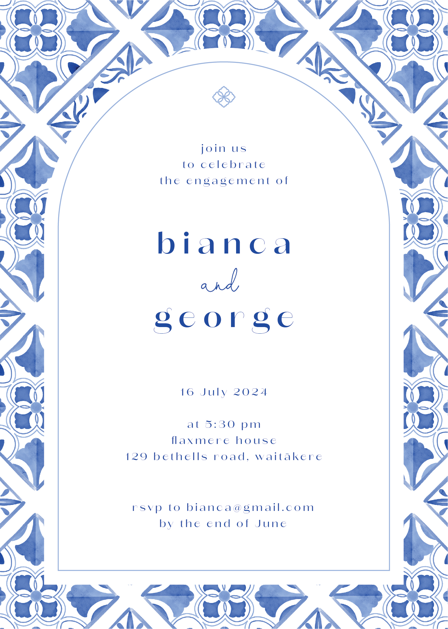 Talavera Engagement Invitations - Digital Printing design preview