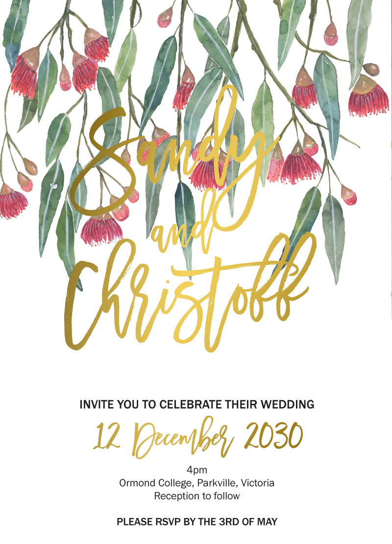 Golden Native Wedding Invitations - Metallic Prints design preview
