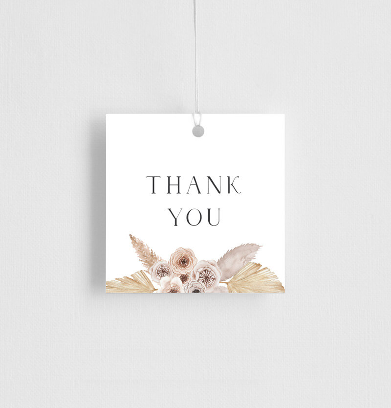 Rustic Pampas Gift Tags - Digital Printing design preview