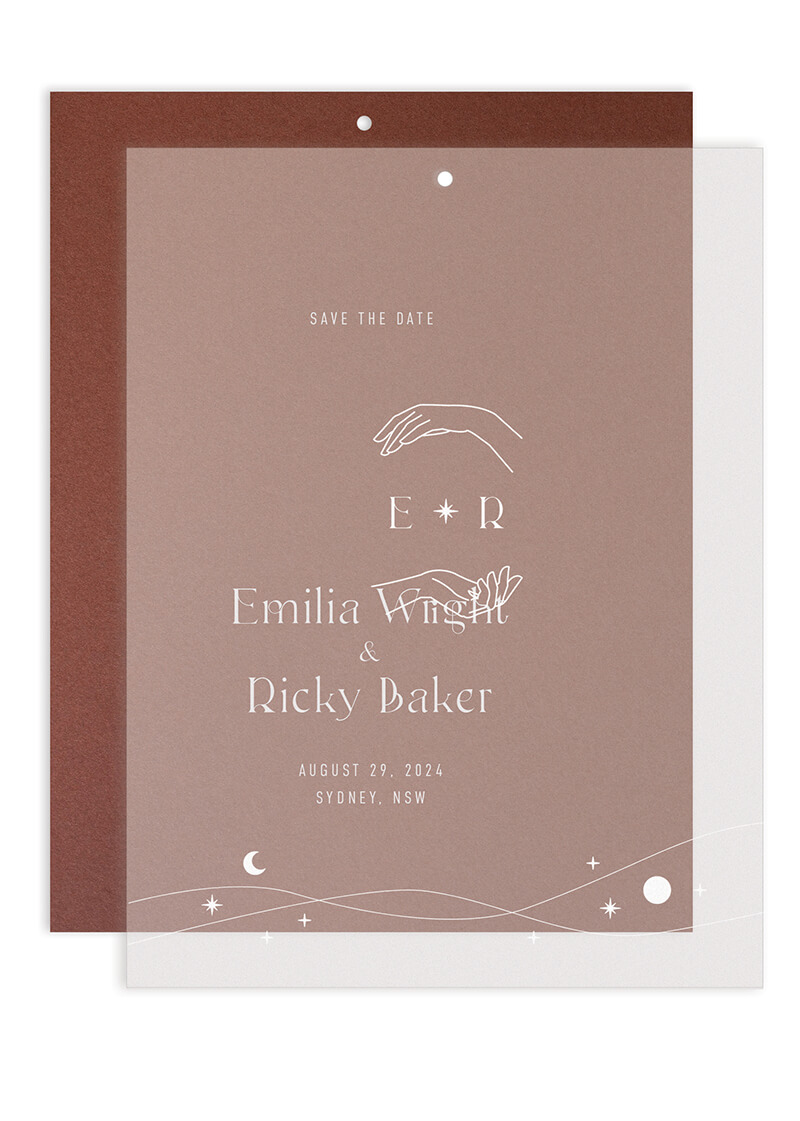 Galaxies Save The Date - White Ink design preview