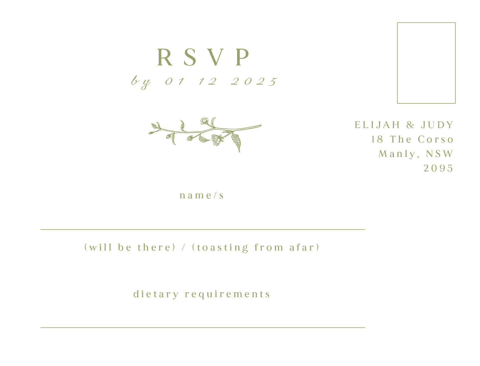 Visco Garden RSVP Cards - Digital Printing design preview