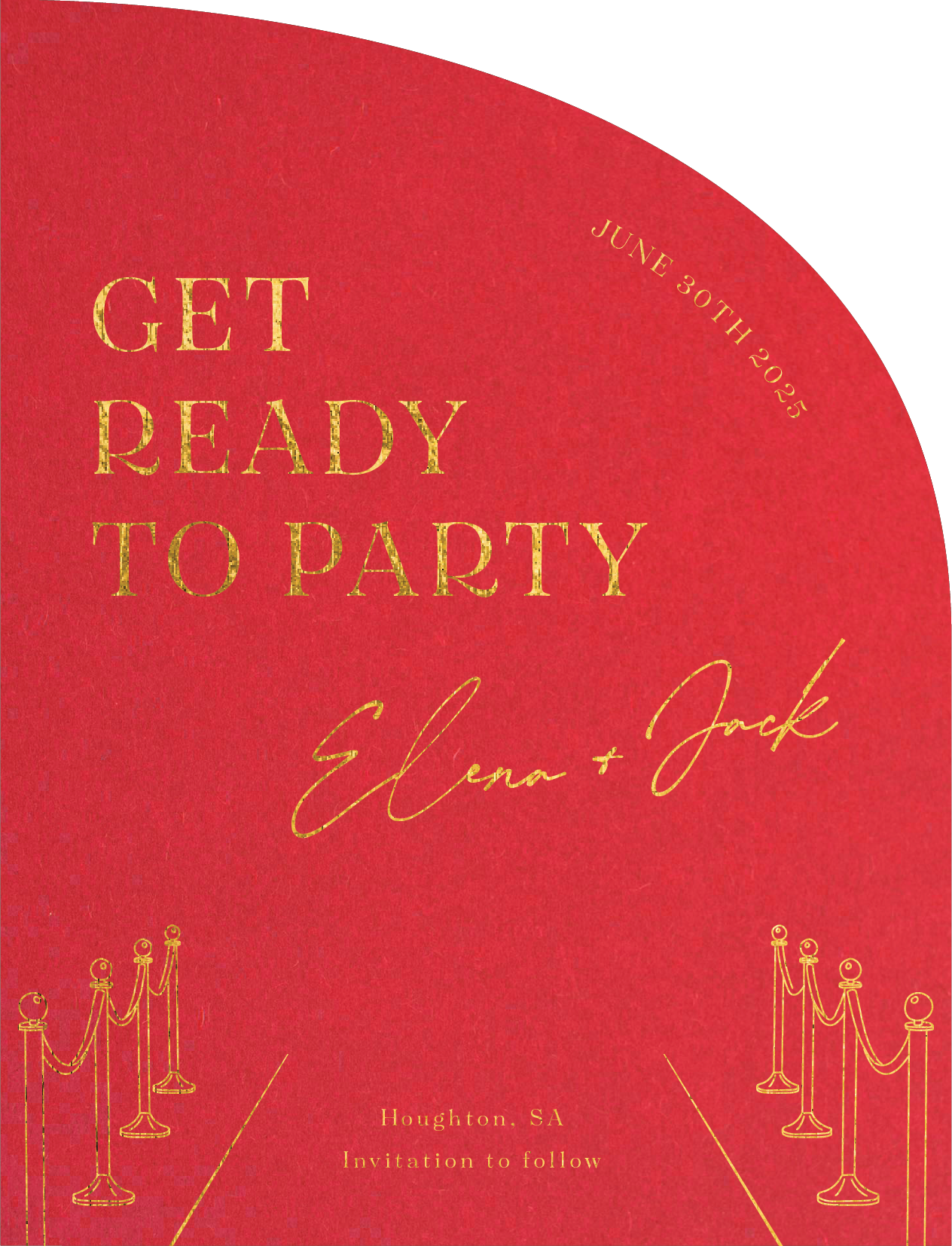 The Red Carpet Save The Date - Colour Stock + Foil design preview