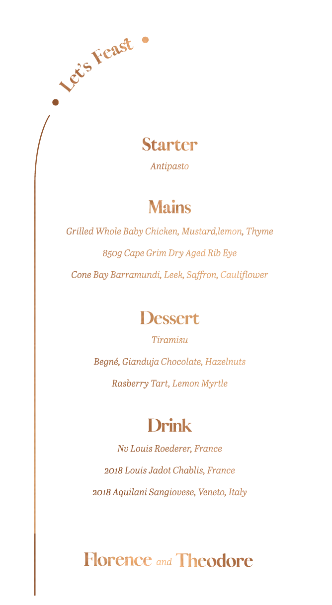 Flow Wedding Menu - Flat Foil design preview