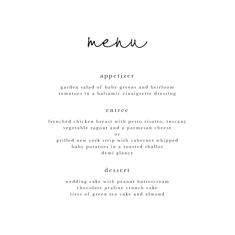 Liv Wedding Menu - Digital Printing design preview