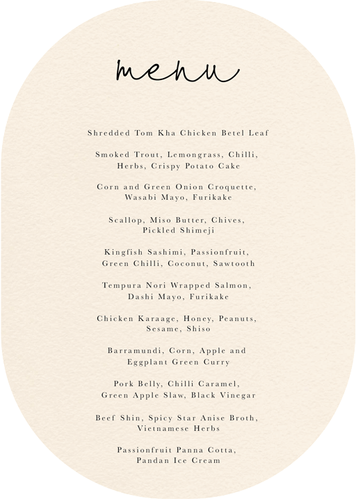 Liv Wedding Menu - Digital Printing design preview
