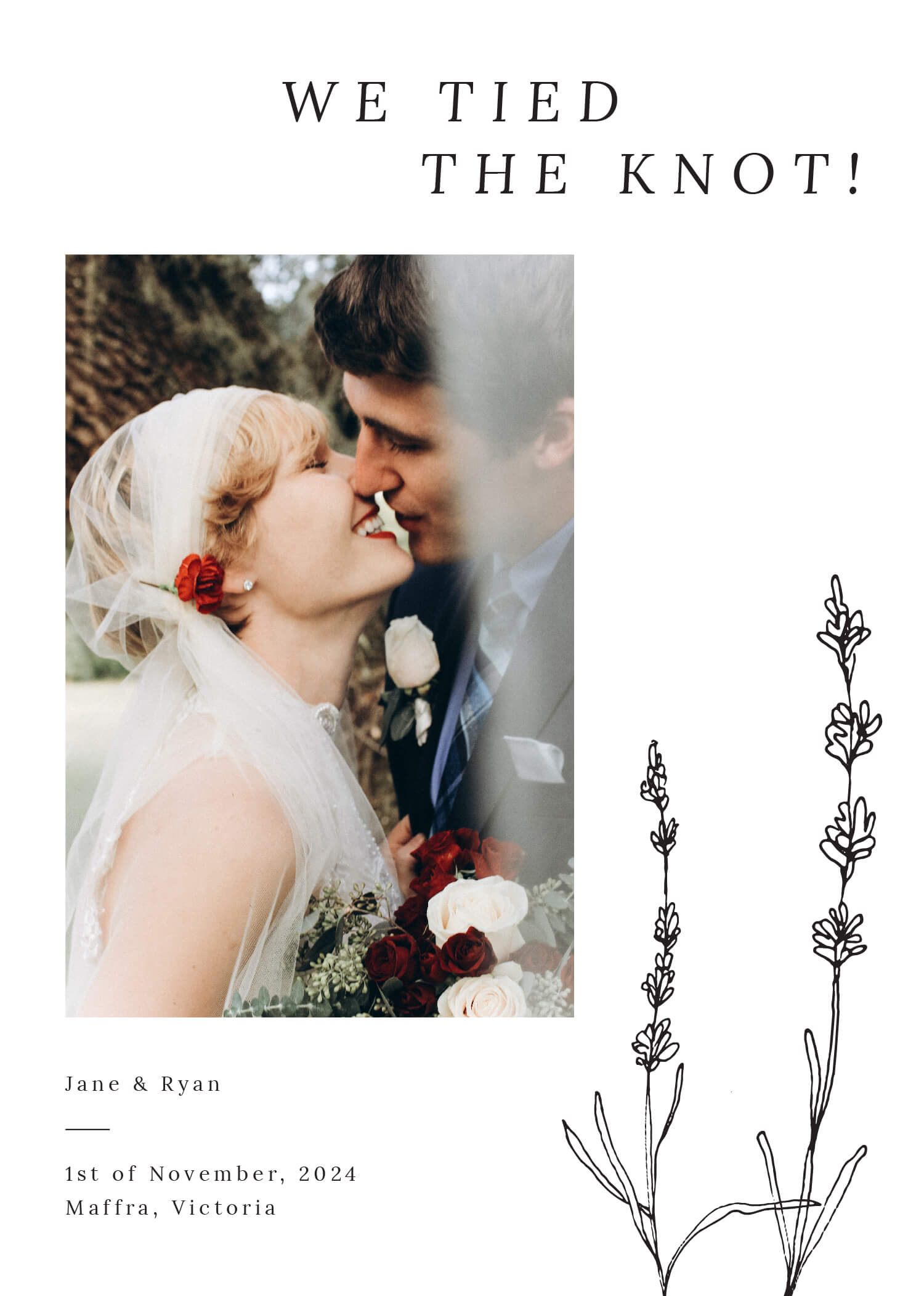 Delicate Lavender Wedding Announcements - Digital Printing design preview