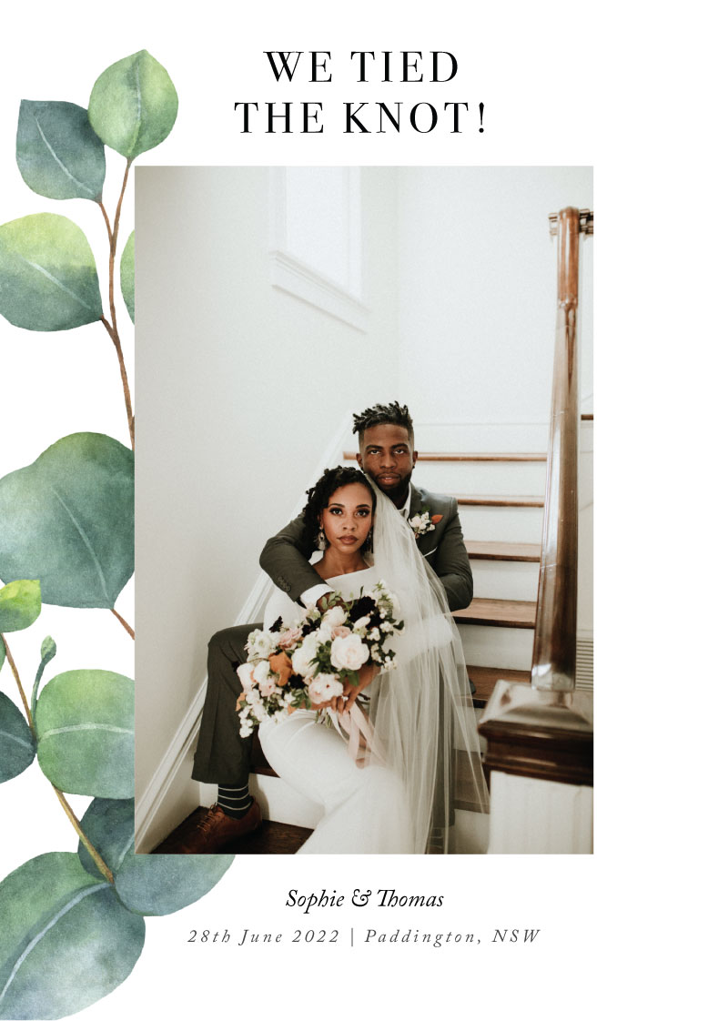 Eucalyptus Wedding Announcements - Digital Printing design preview