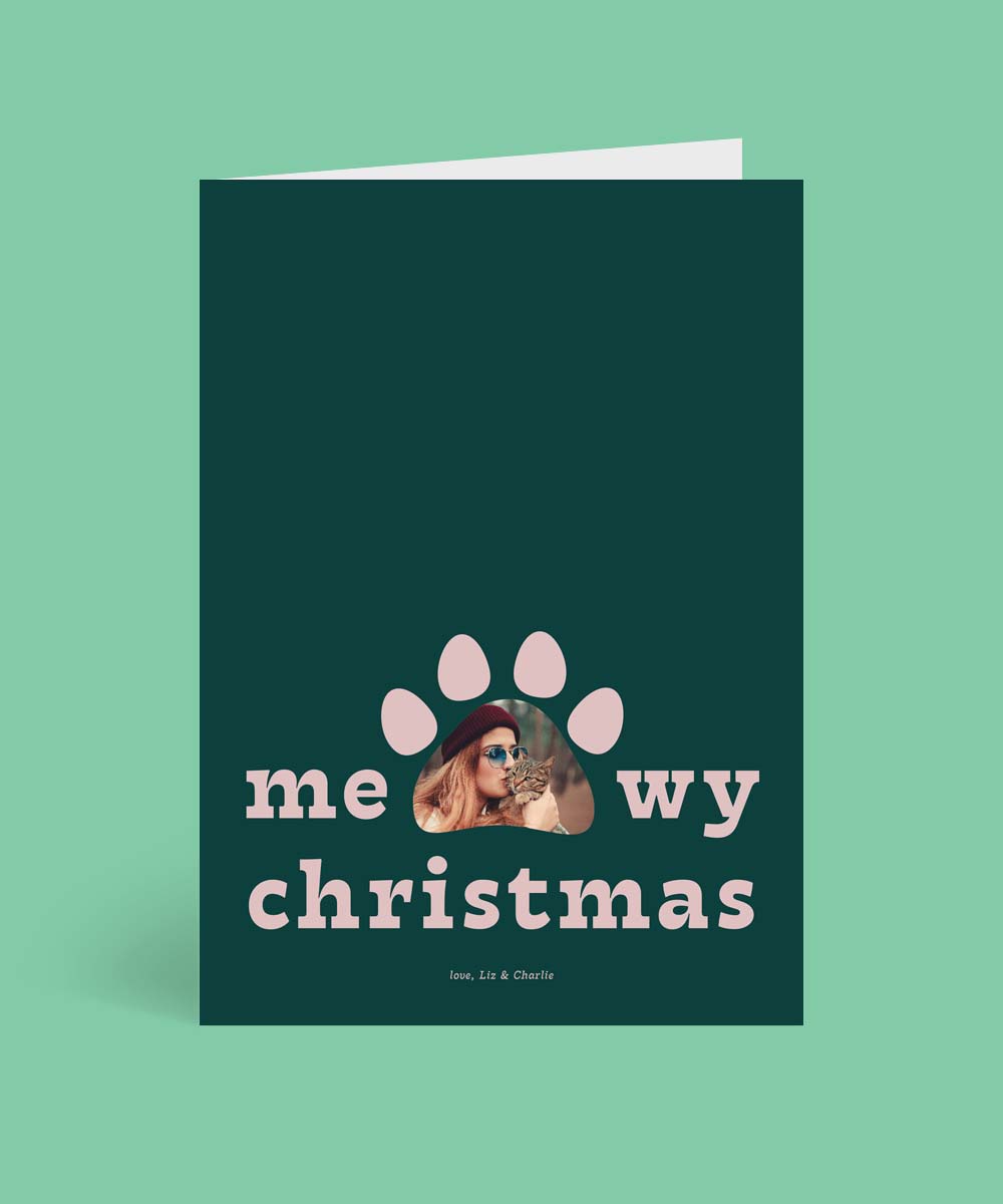 Paw Frame Christmas Cards - Digital Printing design preview