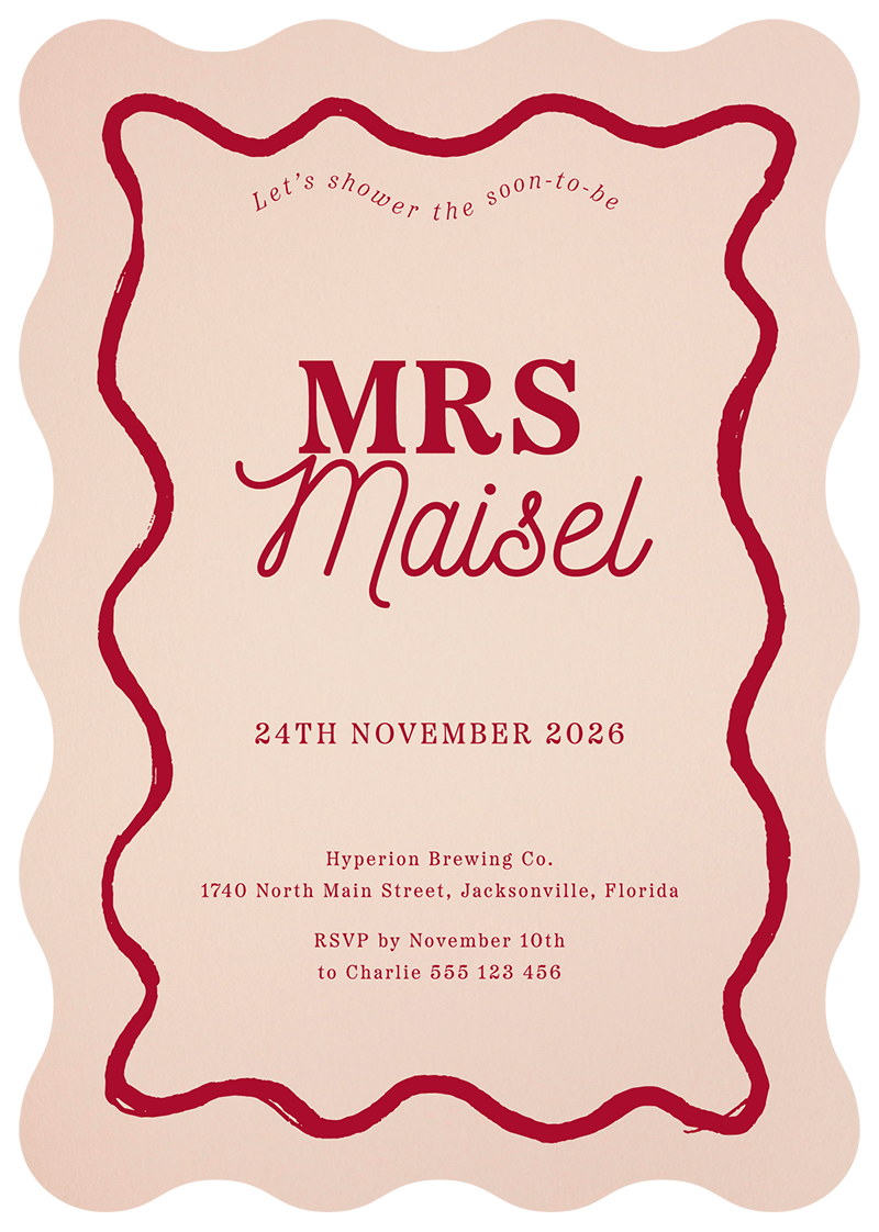 Wiggle Bridal Shower Invitations - Digital Printing design preview