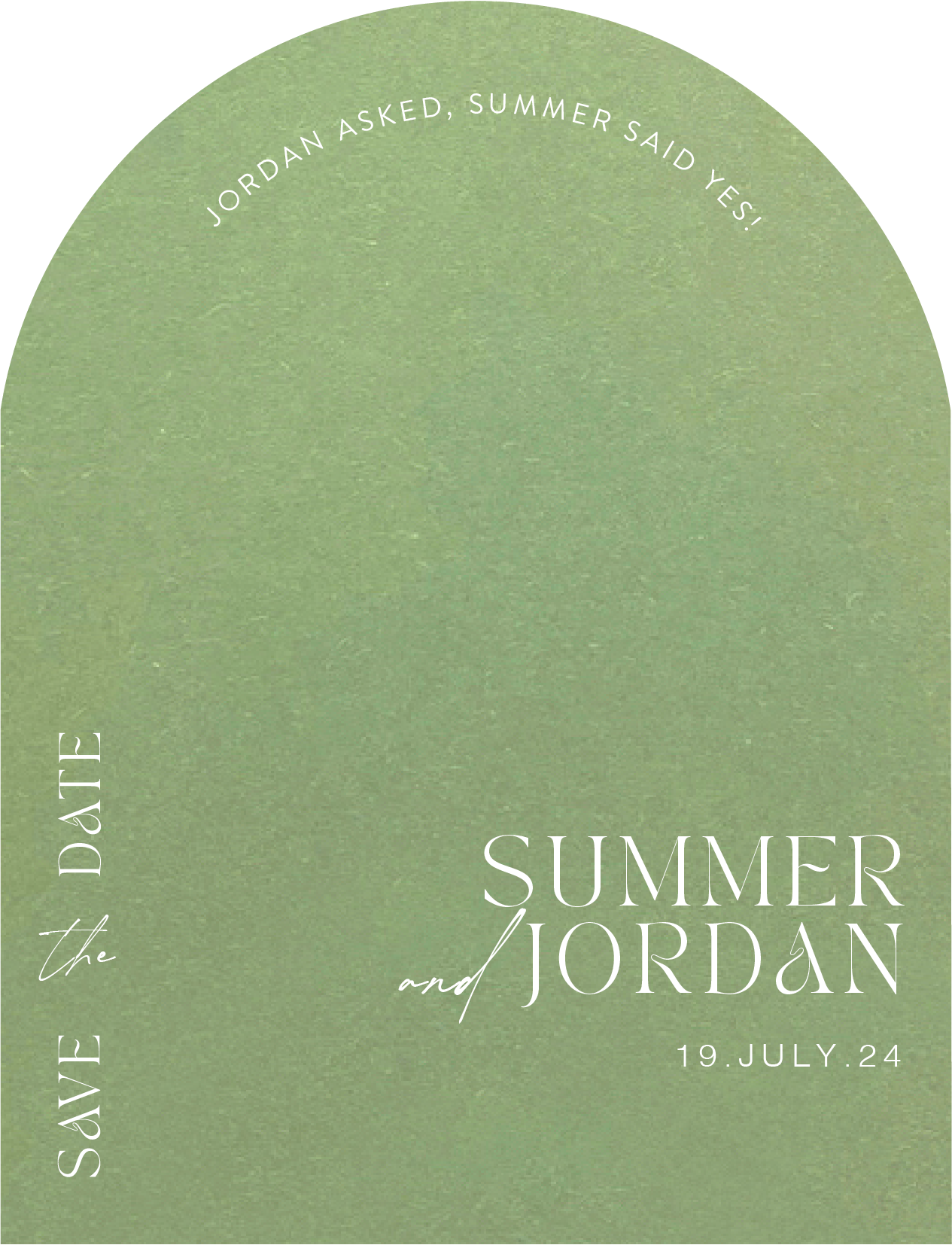 Sage Save The Date - White Ink design preview