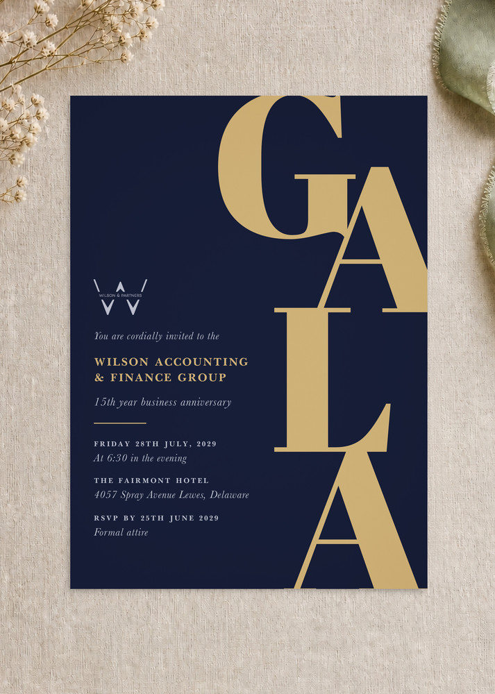Stacked Gala Corporate Event Invitations - Flat Foil design preview