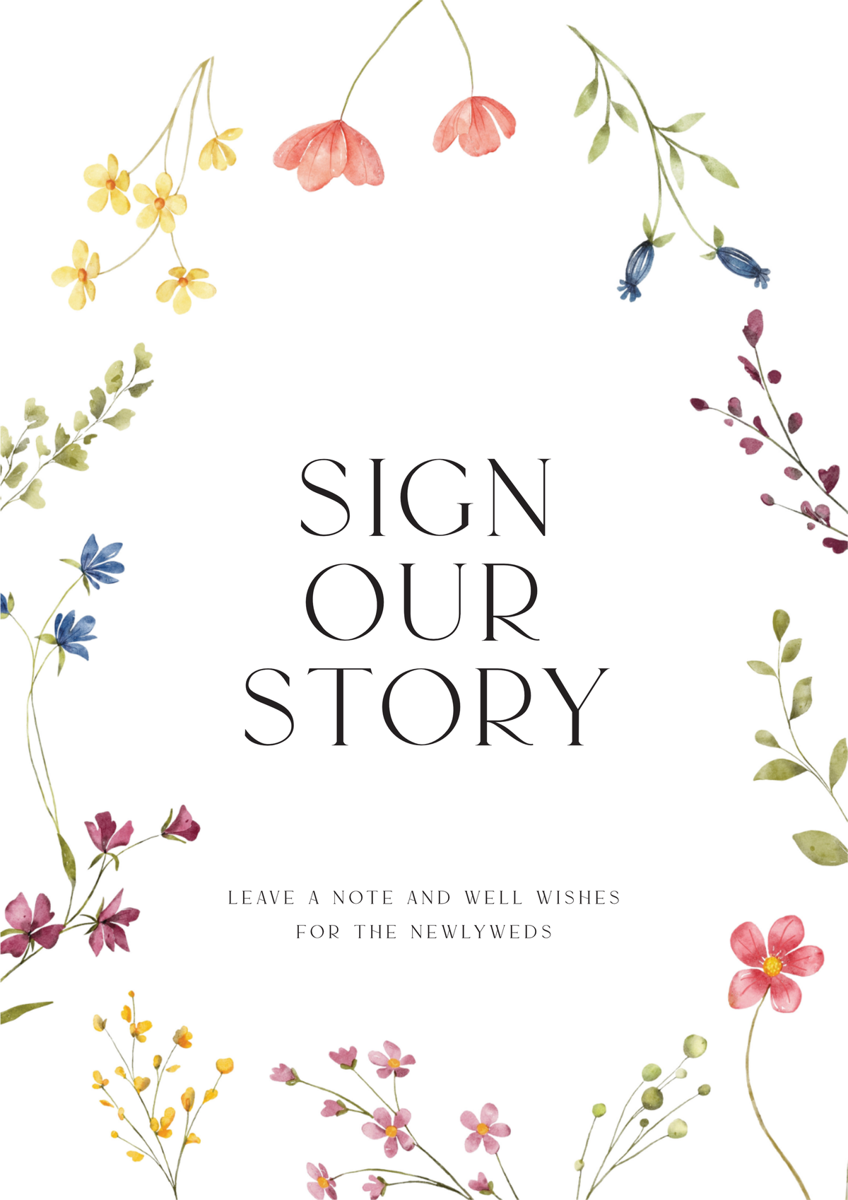 Wild Meadow Wedding Signs - Digital Printing design preview
