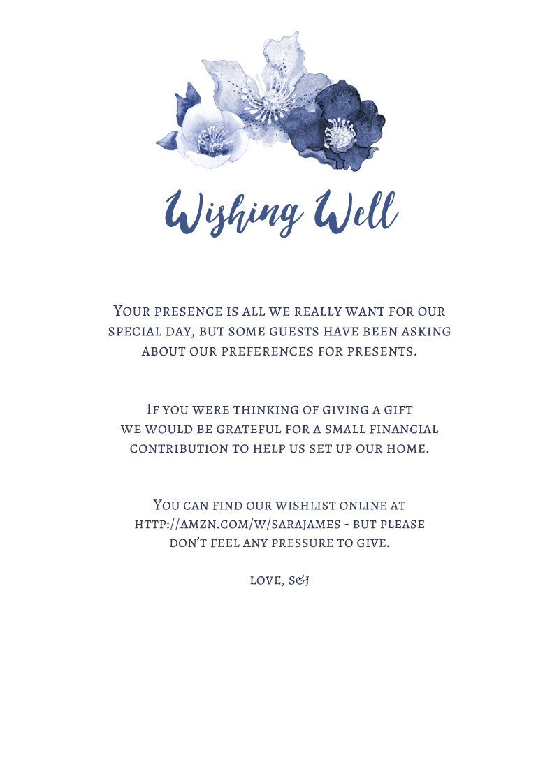 Blue Floral Wishing Well - Letterpress & Digital design preview