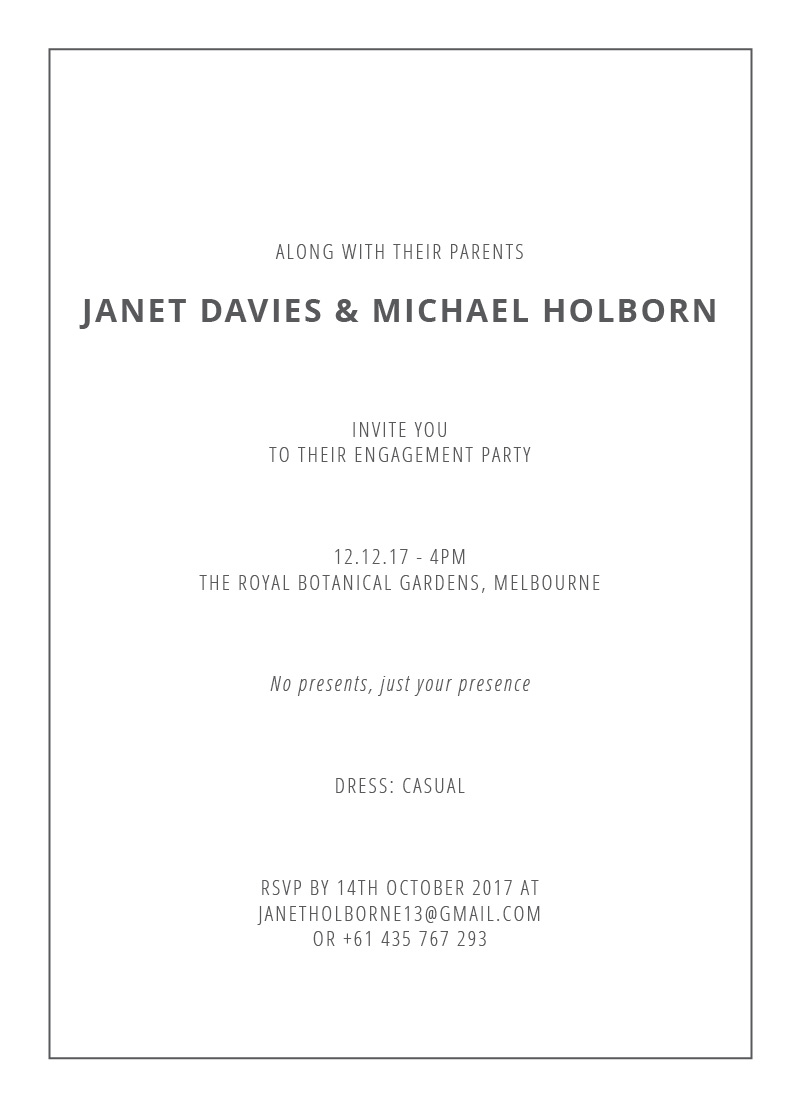 Scripty Engagement Invitations - Metallic Prints design preview