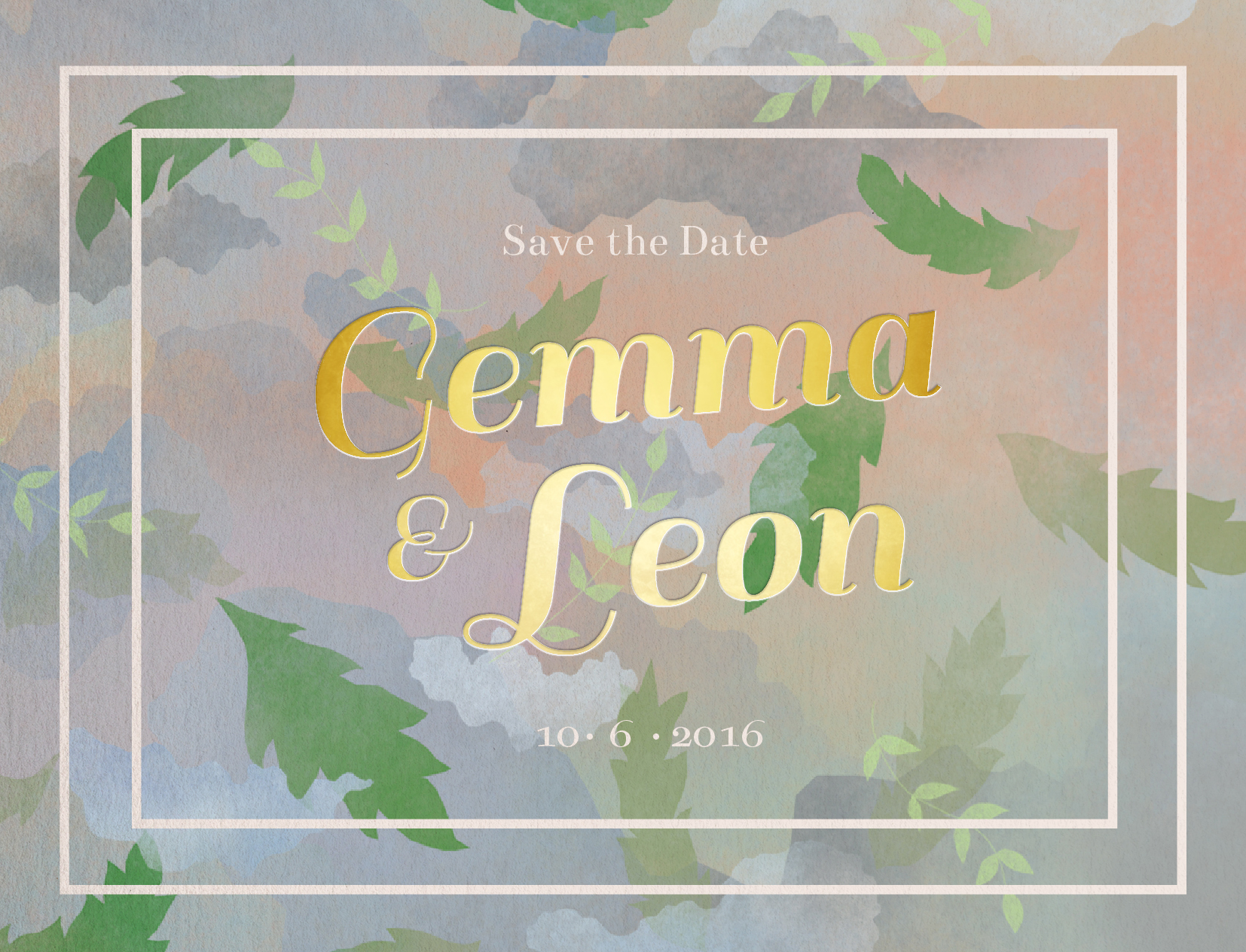 Dreamy Save The Date - Flat Foil design preview