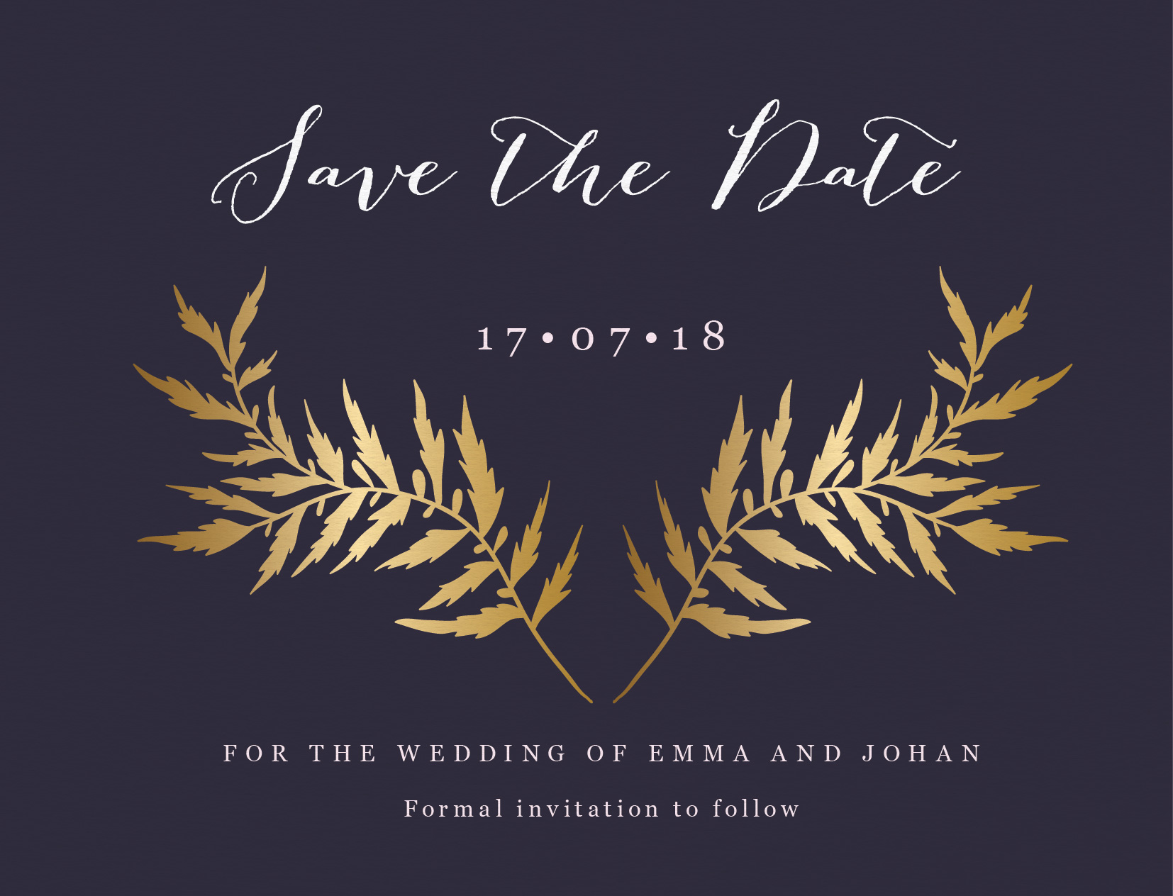 Caesar Leaf Save The Date - Digital Printing design preview