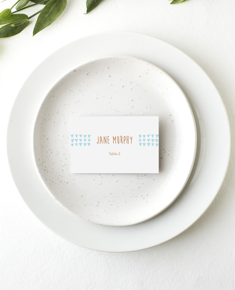 Droplets Wedding Place Cards - Flat Foil design preview