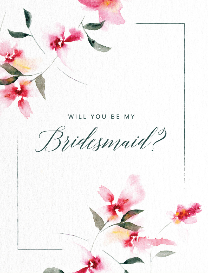 Floral Bridesmaid Greeting Cards - Digital Printing design preview
