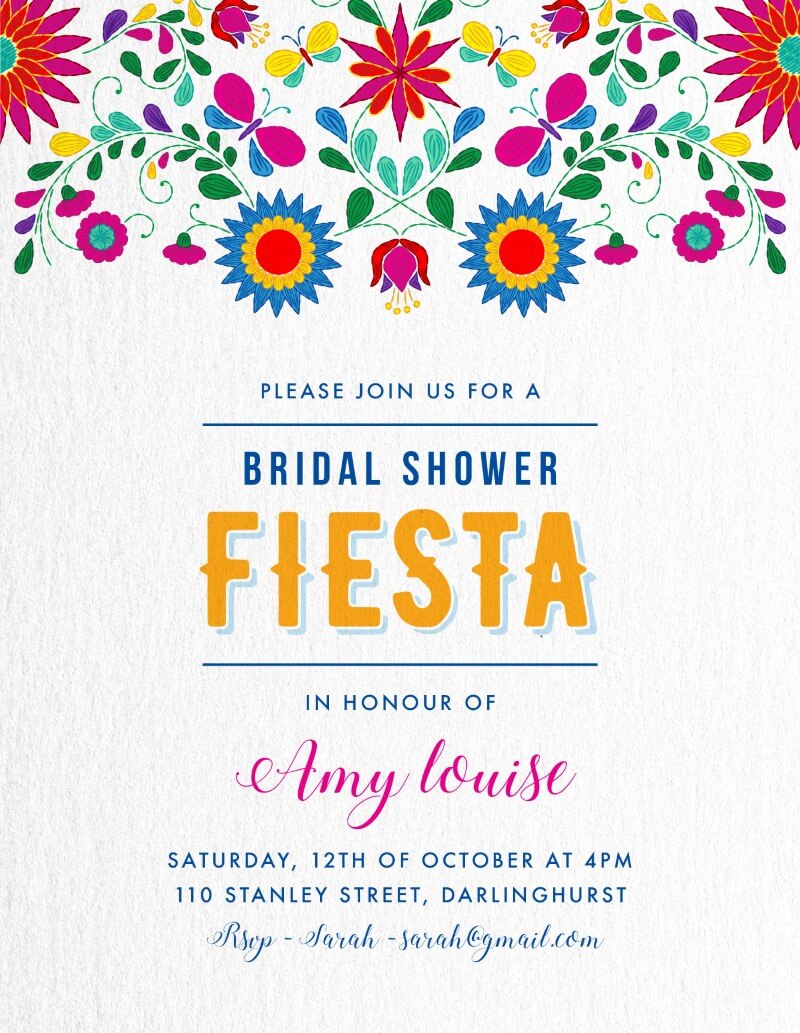 Fiesta Bridal Shower Invitations - Digital Printing design preview