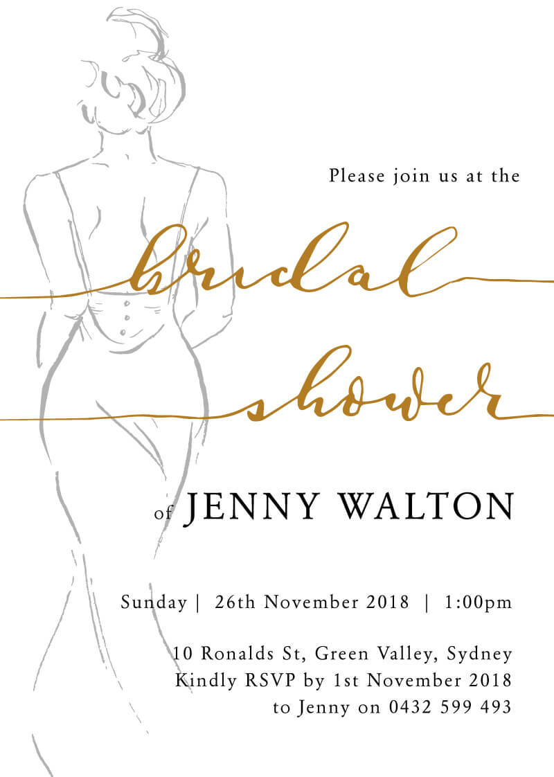 The Dress Bridal Shower Invitations - Flat Foil design preview