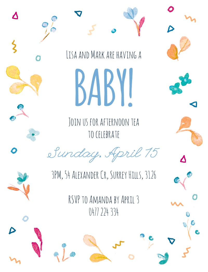 Spring Buds Baby Shower Invitations - Digital Printing design preview