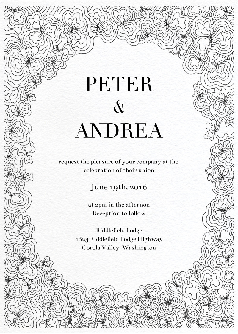 Doodle Wedding Invitations - Letterpress & Digital design preview
