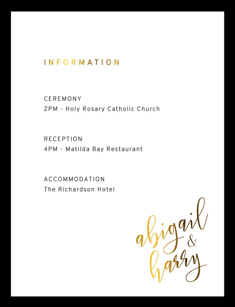 Sleek Border Information Cards - Flat Foil design preview