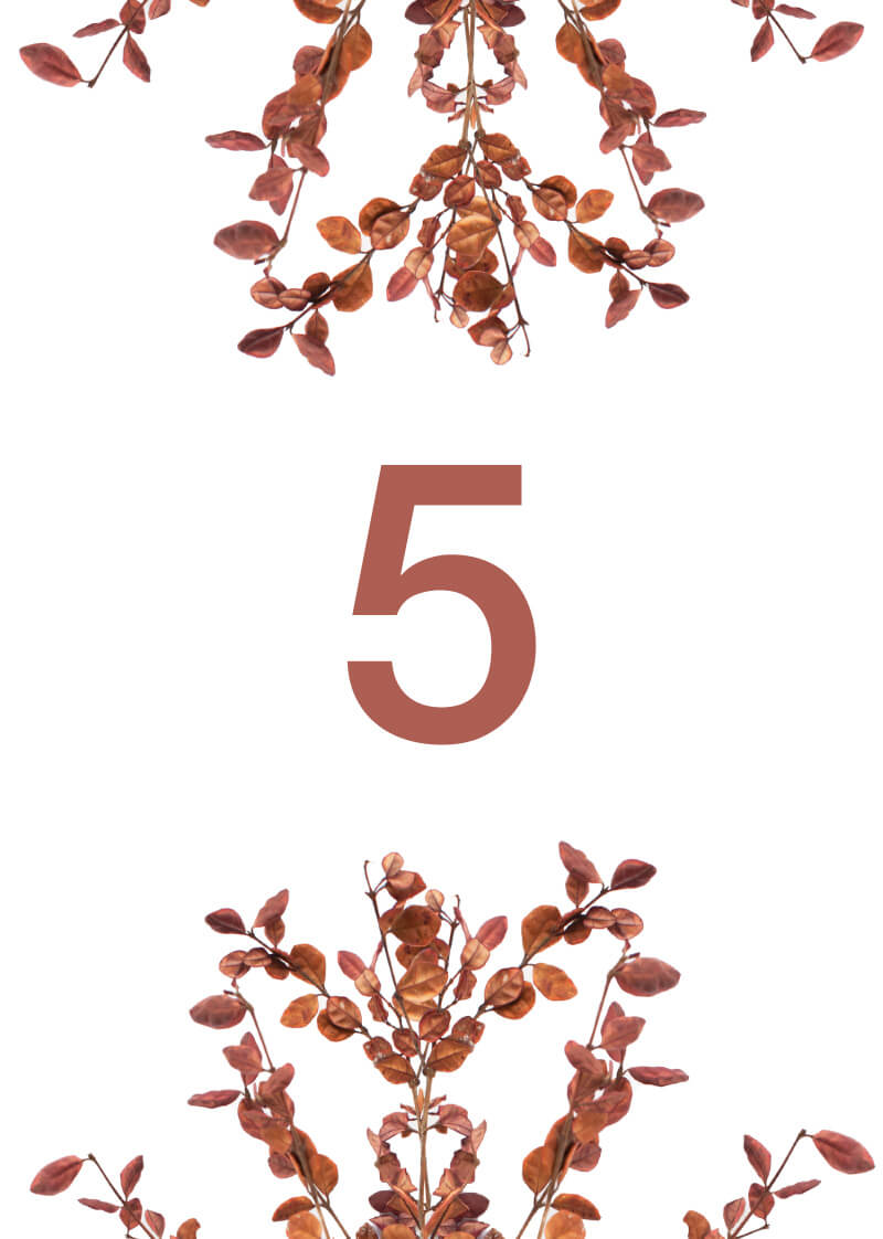 Fall Leaves Table Numbers - Digital Printing design preview
