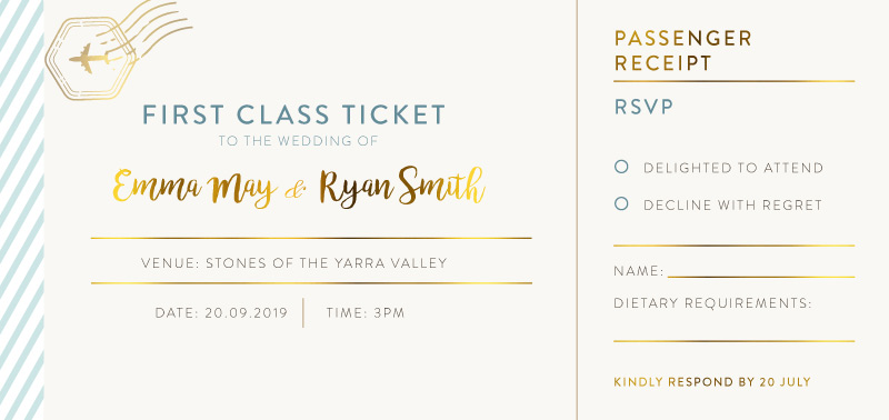 Lets Travel Together RSVP Cards - Flat Foil design preview