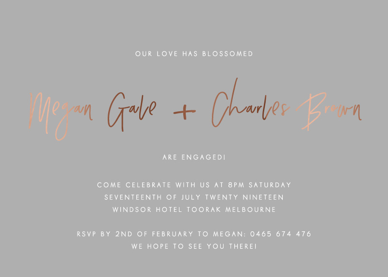 Clair De Lune Engagement Invitations - Flat Foil design preview